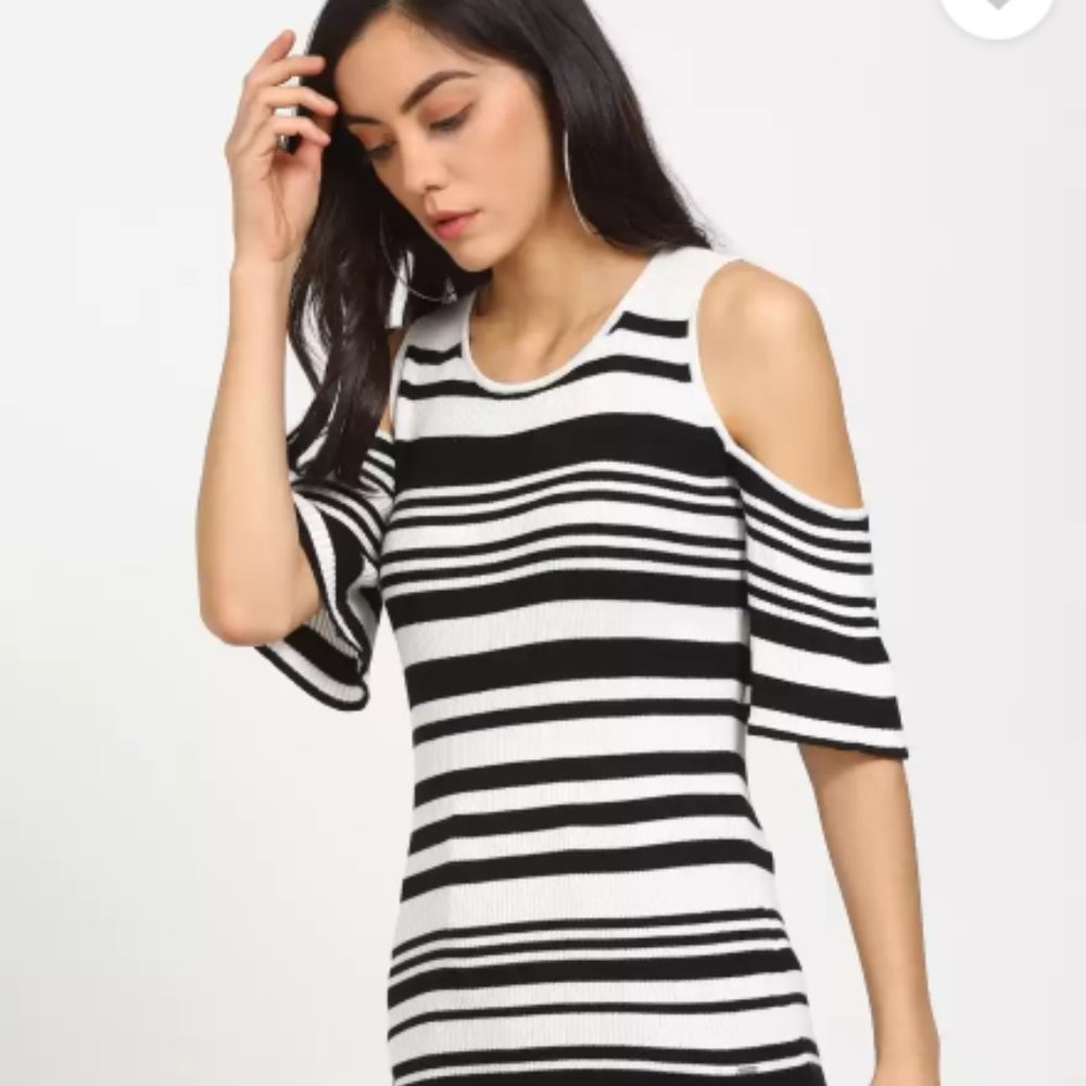 Tommy Hilfiger Casual Cold Shoulder Striped top
